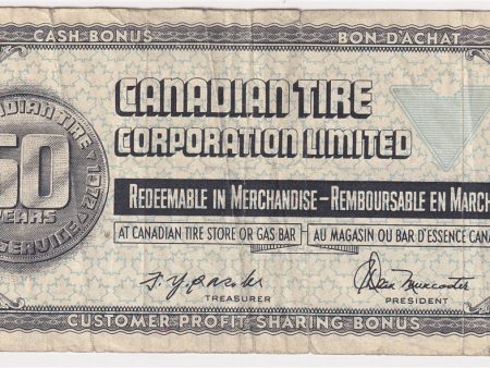 S2-A-R 1972 Canadian Tire Coupon 3 Cents F-VF (Tear) For Cheap