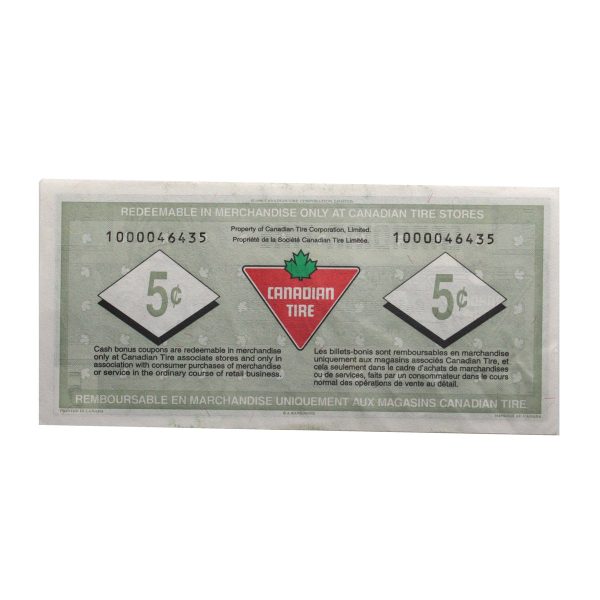 S20-Ba-10 Replacement 1996 Canadian Tire Coupon 5 Cents EF-AU Online now