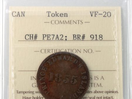 PE-7A2 1855 PEI Self Government & Free Trade Token ICCS Certified VF-20 BR# 918 For Cheap