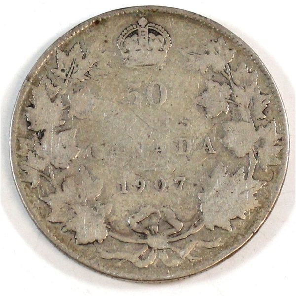 1907 Canada 50-cents Very Good (VG-8) Online now