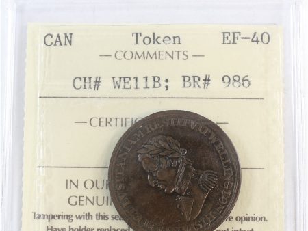 WE-11B Wellington Cuidad Rodrigo Halfpenny Token Wellington ICCS Cert. EF-40 BR #986 For Sale