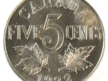 1922 Far Rim Canada 5-cents Brilliant Uncirculated (MS-63) $ Cheap