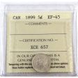 1899 Canada 5-cents ICCS Certified EF-45 on Sale