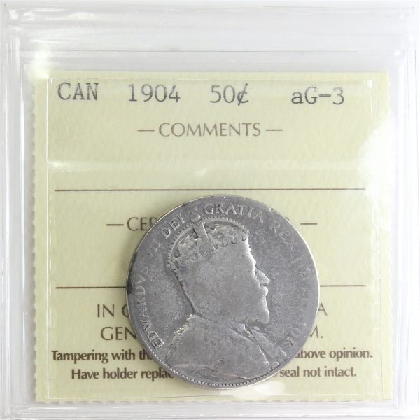 1904 Canada 50-cents ICCS Certified AG-3 For Sale