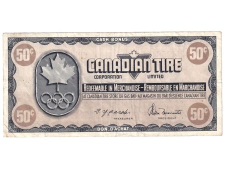 S5-E-NN 1976 Canadian Tire Coupon 50 Cents Very Fine on Sale