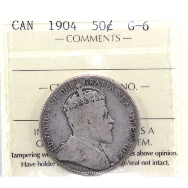 1904 Canada 50-cents ICCS Certified G-6 Cheap