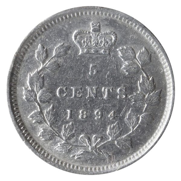 1894 Canada 5-cents ICCS Certified EF-40 Fashion