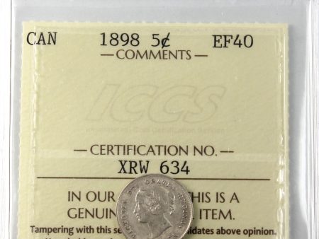 1898 Canada 5-cents ICCS Certified EF-40 Sale