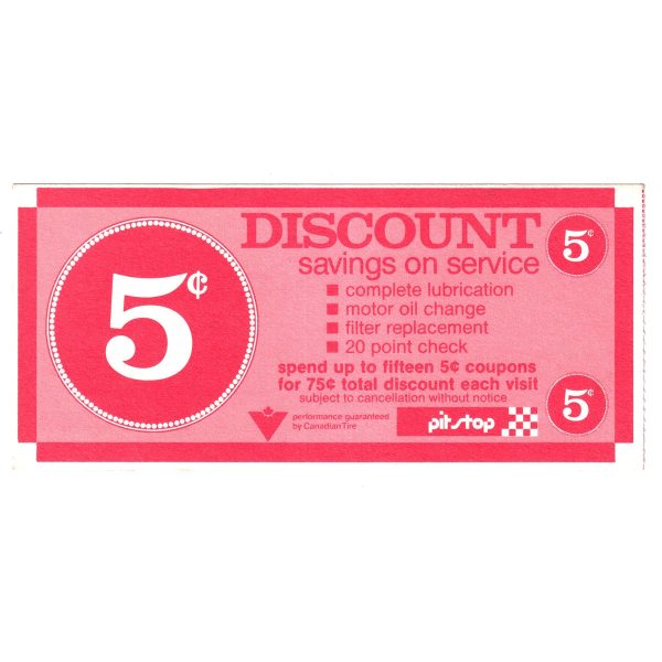 PSD-04 Canadian Tire Coupon Pit Stop Discount Uncirculated Online Hot Sale