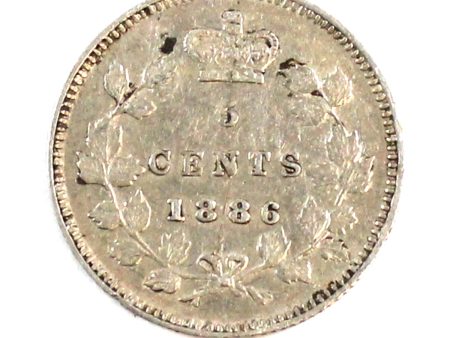 1886 Large 6 Canada 5-cents VF-EF (VF-30) $ For Cheap