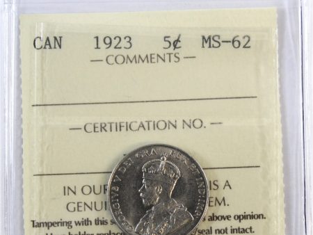 1923 Canada 5-cents ICCS Certified MS-62 (XFV 103) Supply