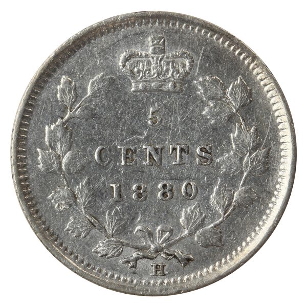 1880H Obv. 3 Canada 5-cents ICCS Certified VF-30 Online