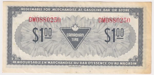 S4-F-DM2 Orange # 1974 Canadian Tire Coupon $1.00 Almost Uncirculated (Stain) Hot on Sale