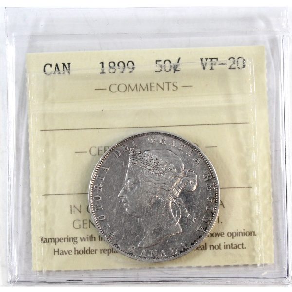 1899 Canada 50-cents ICCS Certified VF-20 For Discount