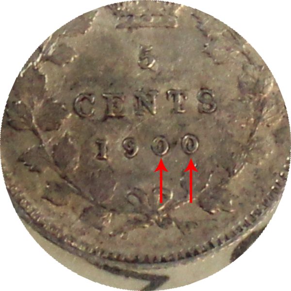 1900 Oval 0 s Canada 5-cents ICCS Certified VF-30 Online Sale