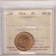 1914 Canada $5 Gold ICCS Certified AU-50 Cheap