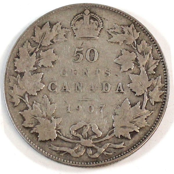 1907 Canada 50-cents VG-F (VG-10) Discount