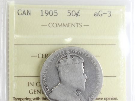 1905 Canada 50-cents ICCS Certified AG-3 Online Sale