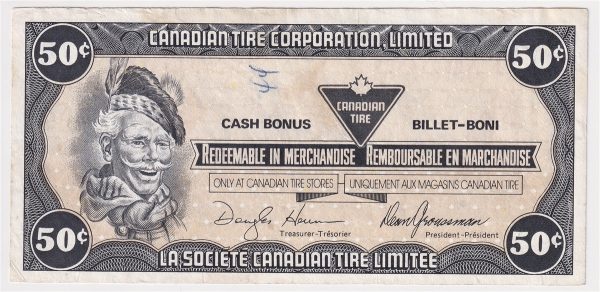 S13-Ea-*0 Replacement 1991 Canadian Tire Coupon 50 Cents Very Fine (Ink) Supply