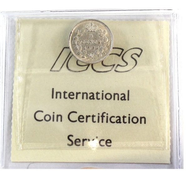 1882H Canada 5-cents ICCS Certified AU-50 Cheap