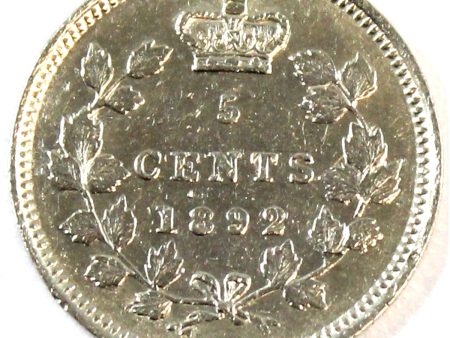 1892 Canada 5-cents Almost Uncirculated (AU-50) $ Cheap