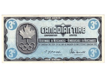 S5-A-JN 1976 Canadian Tire Coupon 3 Cents AU-UNC Sale