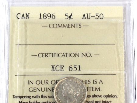 1896 Canada 5-cents ICCS Certified AU-50 Online Hot Sale