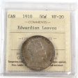 1910 Edwardian Leaves Canada 50-cents ICCS Certified VF-20 on Sale