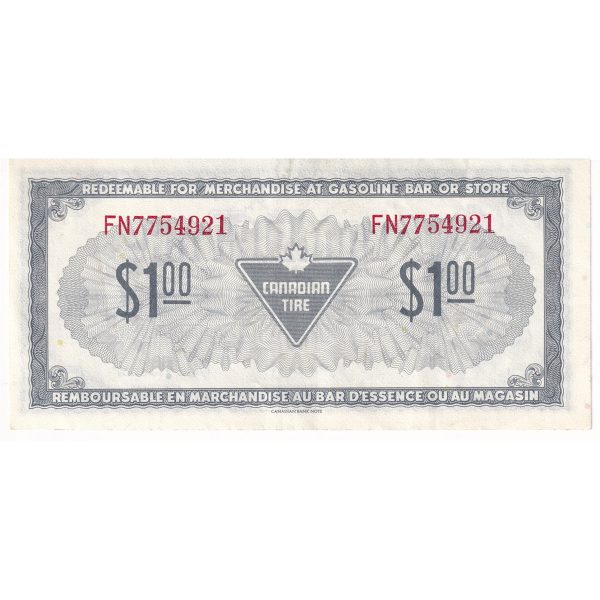 S4-F-FN 1974 Canadian Tire Coupon $1.00 VF-EF Cheap