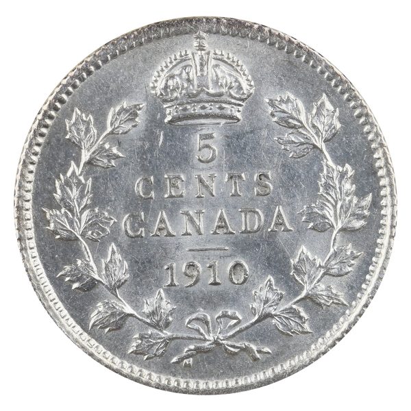 1910 Pointed Leaves Canada 5-cents ICCS Certified MS-60 Cheap