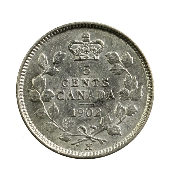 1902H LH SH Canada 5-cents EF-AU (EF-45) $ on Sale