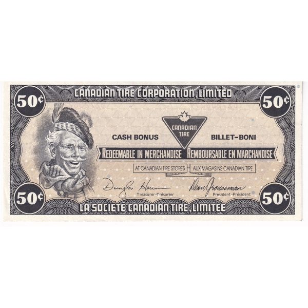 S8-E-DZ2 Black C 1985 Canadian Tire Coupon 50 Cents Almost Uncirculated Cheap