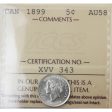 1899 Canada 5-cents ICCS Certified AU-58 Hot on Sale