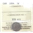 1894 Canada 5-cents ICCS Certified F-12 Online now