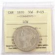 1870 LCW Canada 50-cents ICCS Certified F-15 For Cheap