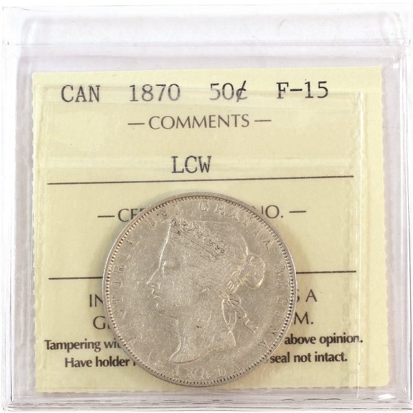 1870 LCW Canada 50-cents ICCS Certified F-15 For Cheap