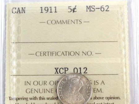 1911 Canada 5-cents ICCS Certified MS-62 (XCP 012) Fashion