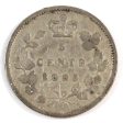 1885 Small 5 Over 5 Canada 5-cents Very Good (VG-8) $ Supply