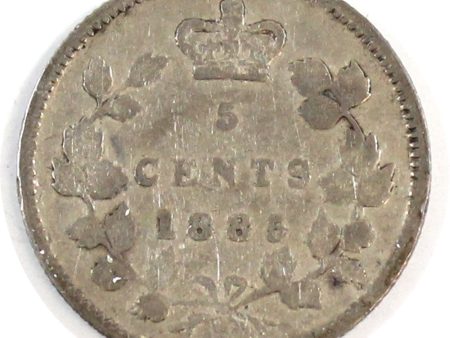 1885 Small 5 Over 5 Canada 5-cents Very Good (VG-8) $ Supply