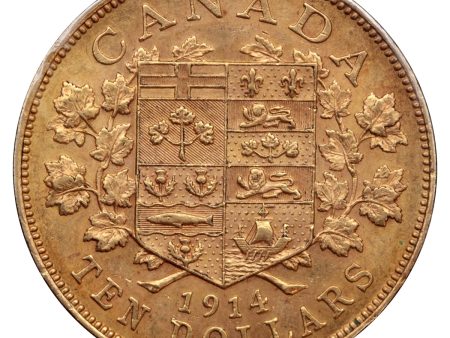 1914 Canada $10 Gold Almost Uncirculated (AU-50) $ Hot on Sale