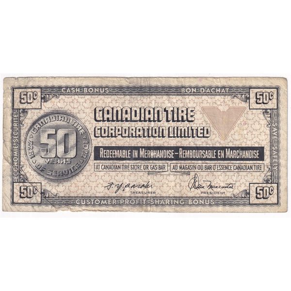 S2-E-V 1972 Canadian Tire Coupon 50 Cents Fine Online Hot Sale