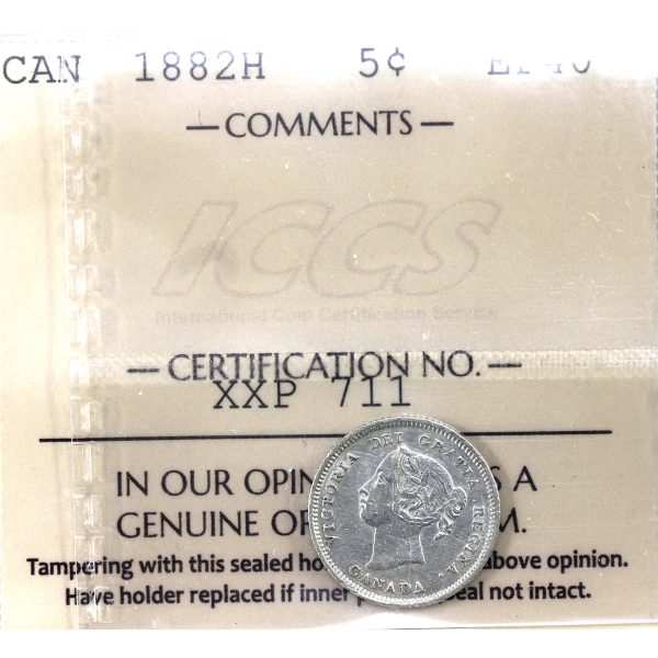 1882H Canada 5 -cents ICCS Certified EF-40 Cheap