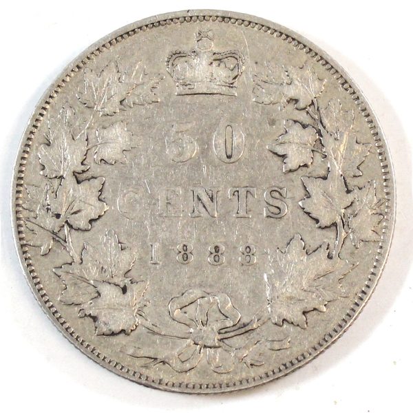 1888 Obv. 2 Canada 50-cents F-VF (F-15) $ For Sale