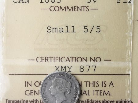 1885 Small 5 5 Canada 5-cents ICCS Certified F-12 Online Hot Sale