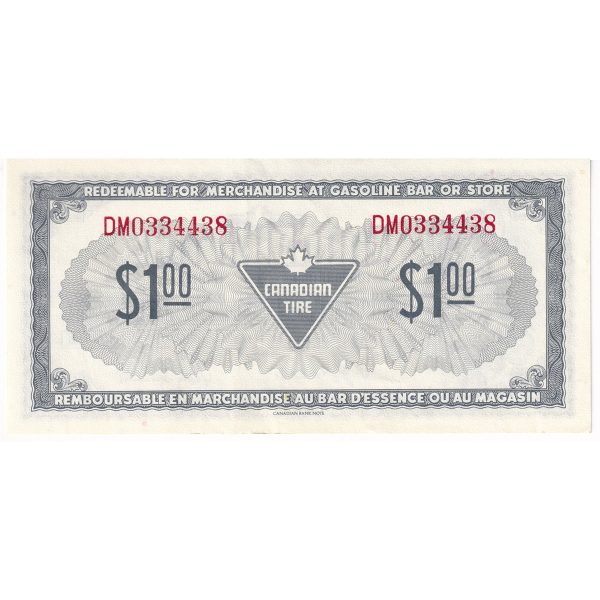 S4-F-DM1 1974 Canadian Tire Coupon $1.00 Almost Uncirculated Sale