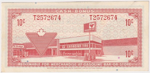 S3-C-T 1972 Canadian Tire Coupon 10 Cents AU-UNC Fashion