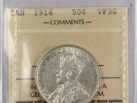 1916 Canada 50-cents ICCS Certified VF-30 Discount