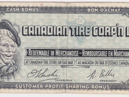 S1-F-F 1961 Canadian Tire Coupon $1.00 Very Fine (Holes) Cheap