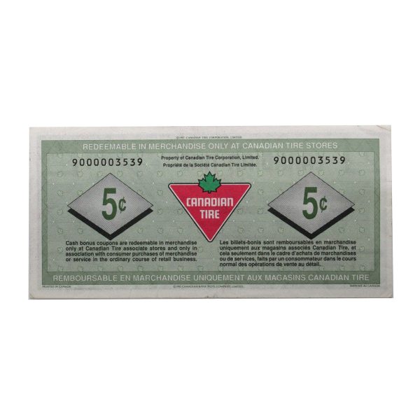 S15-Ba-90 Replacement 1992 Canadian Tire Coupon 5 Cents EF-AU Cheap