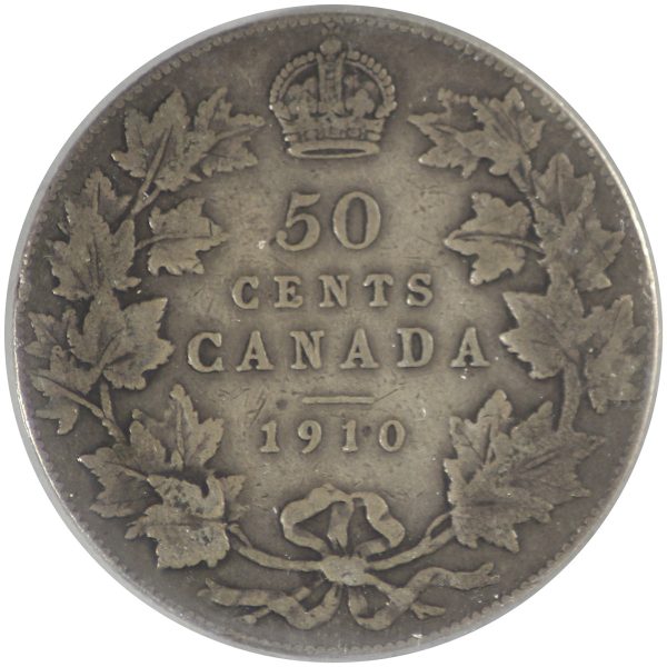 1910 Victorian Leaves Canada 50-cents ICCS Certified F-15 Online Sale